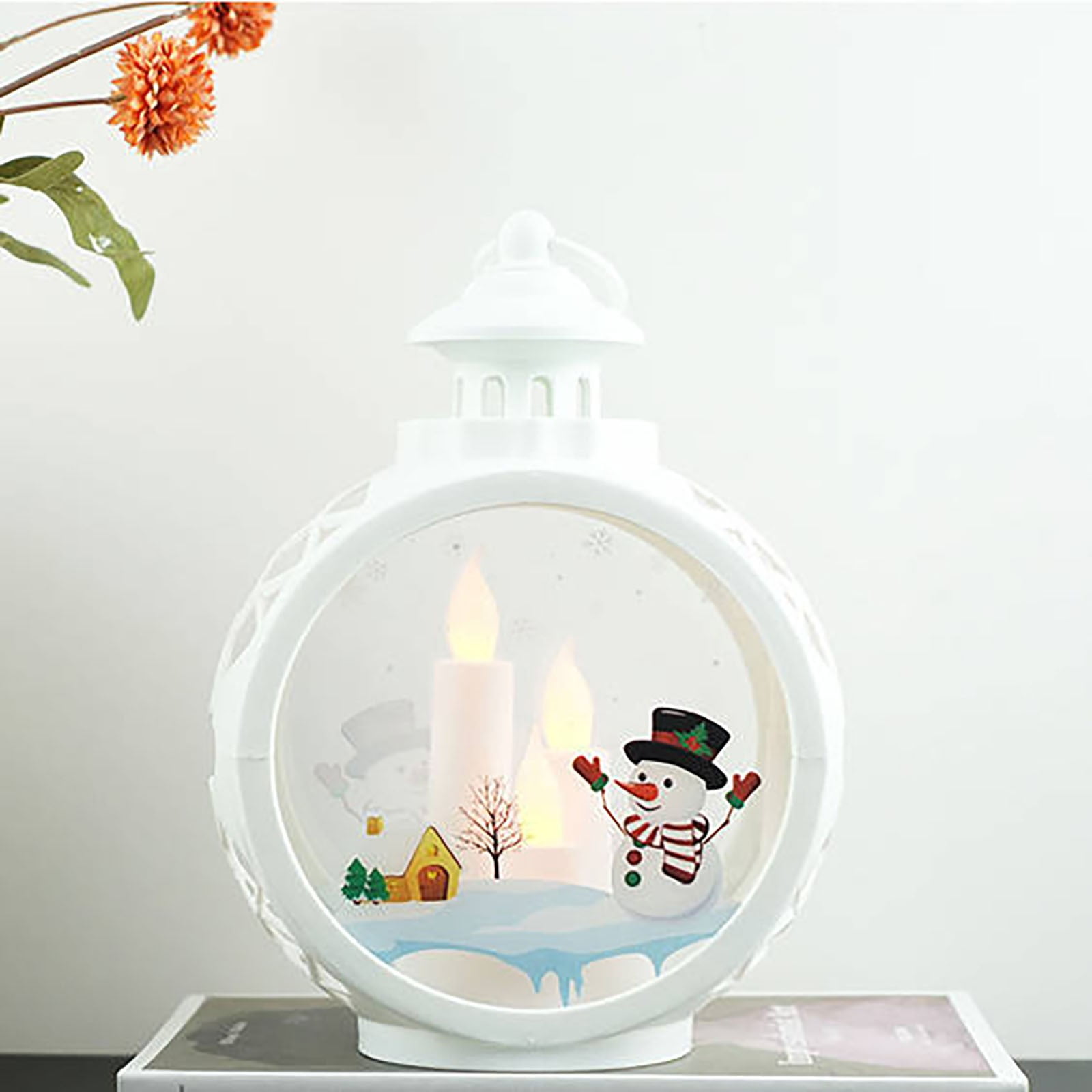 Nilvkv Christmas Lights, 2PC Christmas Lamp Electronic Candle Ambient Light Oil Lamp Candle Night Light(4.92x3.35x1.89in), Christmas Decorations