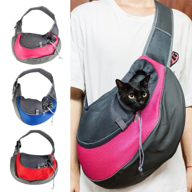 Pet Shoulder Sling Carrier, Rose Red