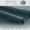 thumbnail image 3 of Pure Era 4pc Sheets Set Ultra Soft Jersey Knit T-Shirt Cotton Deep Pocket Fitted Sheet 2 Pillowcases(Cerulean Blue,Cal.King), 3 of 7