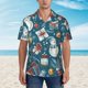 thumbnail image 2 of Balery Christmas Snowman Gift Camisas hawaianas de manga corta para hombre, camisas playeras de corte holgado, camisas de vacaciones con botones,Large, 2 of 7