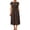 Brown, variant on Women's Casual Midi Dress Crew Neck Short Sleeve Elastic Waist a Line Flowy Dress with Pockets Pull on Soft Breathable Fabric for Summer Spring Daily Wear