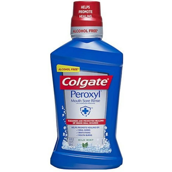 Colgate Peroxyl Mouth Sore Rinse, Mild Mint, 16.9 oz (Pack of 4)