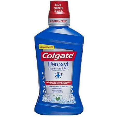 3 Pack - Colgate Peroxyl Mouth Sore Rinse, Mild Mint, 16.9