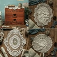 thumbnail image 4 of Luckyn Rustic Cotton Lace Tablecloth Lace Floral Table Cover Dustproof Table Doilies 4 Pcs, 4 of 5