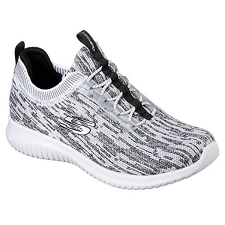 12831 White Black Skechers Shoe Memory Foam Women Slip On Comfort Walk Soft Mesh (Best Brand Of Walking Shoes)