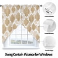 thumbnail image 3 of Swag Curtain Valances Khaki Moroccan Swag Valances for Kitchen Windows Gradient Modern Geometric Short Topper Curtains Valance Tier Pair for Kitchen Bedroom Living Room Bathroom 28"x36", 3 of 8
