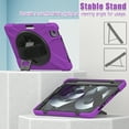 thumbnail image 5 of Allytechgroup Shockproof Case for Apple iPad Pro 11 Inch Case M4 2024, Kickstand Hand Strap Shoulder Strap Rugged Case Kids Friendly Bumper Shockproof Case for iPad Pro 11" 2024,Purple, 5 of 9