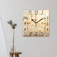 thumbnail image 3 of 10 Inch Wall Clock Battery Operated Square Clock for Office, Kitchen, Outdoor, Living Room,Vintage Flowers In Meadows At Sunset Springtime Exquisite, 3 of 4