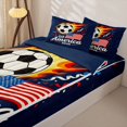 thumbnail image 3 of Manfei Classic Football Zipper Queen Comforter Set with Fitted Sheet and 2 Pillowcases,Usa Flag Zipper Bedding Set,Red Navy,Go American 2026 Decor,Navy Blue Reversible,4pcs, 3 of 8