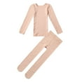 thumbnail image 3 of Alvivi Girls Boys Thermal Underwear Long John Set Fleece Lined Kids Base Layer Ballet Dance Undergarment Nude A 8, 3 of 7