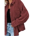 thumbnail image 3 of Topumt Women's Corduroy Shirt Long Sleeve Button Down Blouse Casual Oversized Jacket w/Pocket, 3 of 4