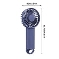 thumbnail image 3 of USB Rechargeable Handheld Fan 3 Speed Adjustable Mini Fan With 400mAh Battery Portable Hook For Travel Office Outdoor Use, 3 of 7