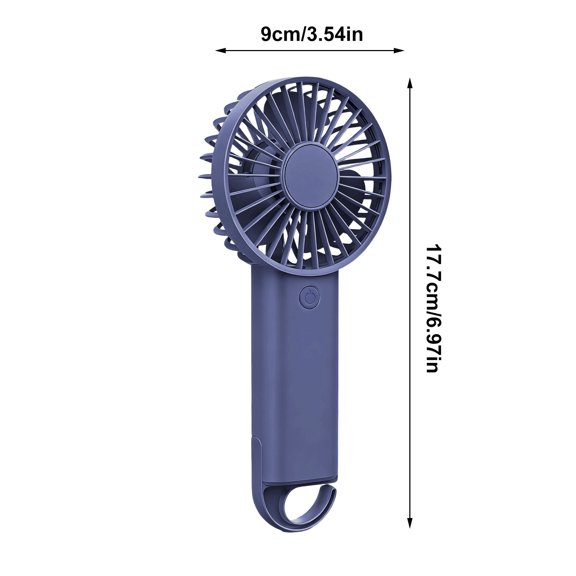 USB Rechargeable Handheld Fan with 3 Adjustable Speeds, Compact Portable Mini Fan with 400mAh Battery and Hook – Perfect for Travel, Outdoor, Office, and Outdoor Activities