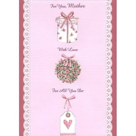 Designer Greetings Present, Flower Sphere and Tag on Pink: Mother Mother's Day