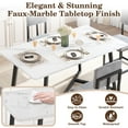 thumbnail image 3 of Legahome Dining Table Set for 4, Modern 5-Piece Faux Marble Dining Set, Compact Rectangle Kitchen Table and Chairs Set for Couples, Small Families, White Tabletop + Gray Velvet Chairs, 3 of 10