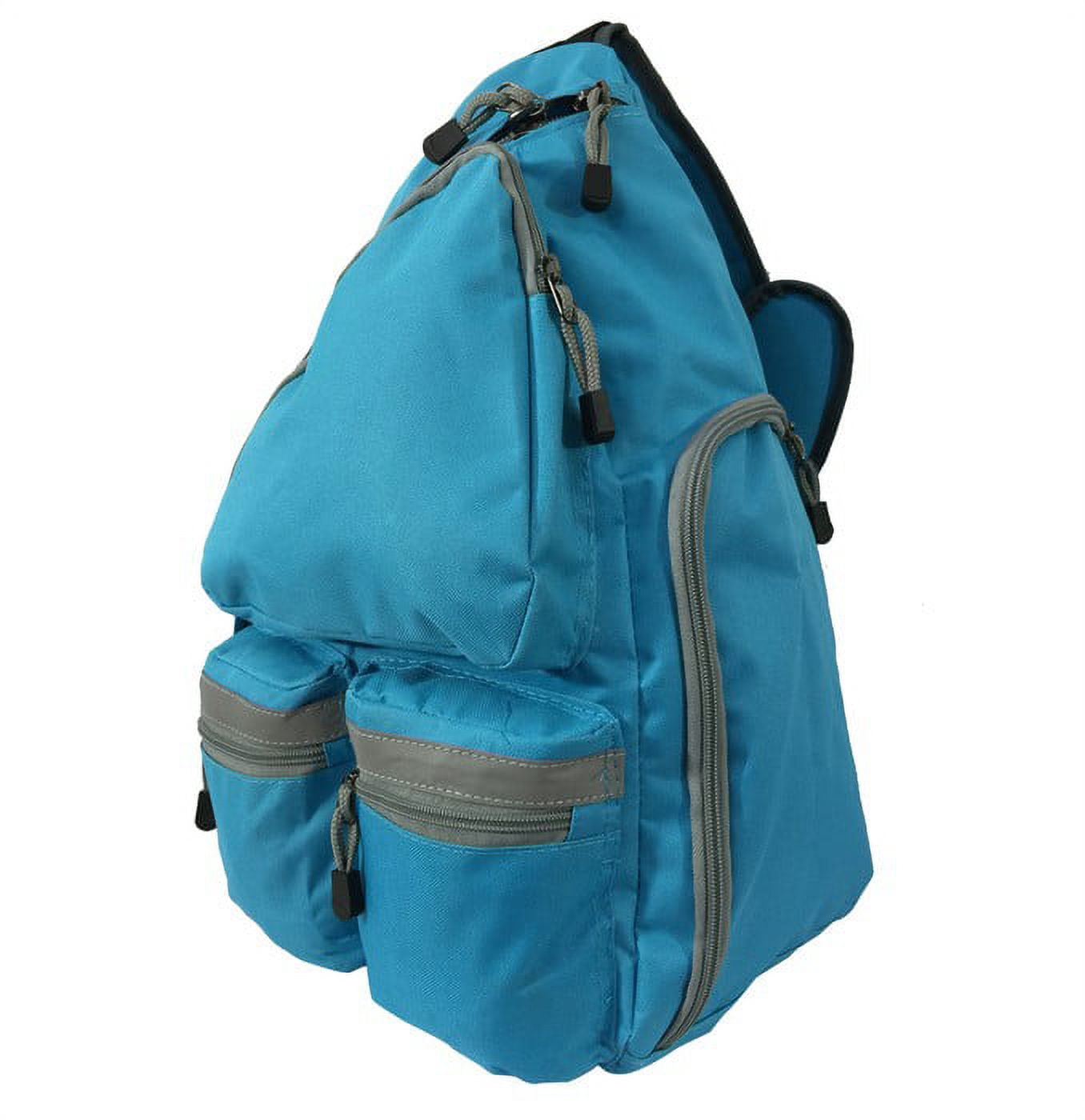 K-Cliffs 20 inch Unisex Reflective Sling Backpack Bright Blue Student Bookbag Travel Daypack Safety, 100% Polyester
