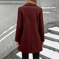 thumbnail image 5 of MOONDU Women's Wool Blend Peacoat Notched Lapel Button Front Mid Length Coat with Pockets, Long Sleeve Solid Color Outerwear for Fall Winter Business Casual Daily Wear, 5 of 9