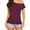 Wine, variant on Fesfesfes Womem Tshirt Summer Tops Women's Casual Off Shoulder Tops Short Sleeve T Shirts Loose Summer Blouse Shirt One Shoulder Tops Tunic Blouse Tops Summer