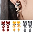 thumbnail image 3 of SmartBy Earrings Cartoon Animal Shape Polymer Clay Handmade Ear Studs for Party, 3 of 7