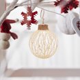 thumbnail image 2 of 6 Pcs 8cm Shatterproof Christmas Ball Ornaments, Natural Jute & Transparent Design Hanging Decor, Festive Decor for Christmas Tree, Wedding & Party Decoration Supplies, 2 of 3