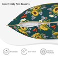 thumbnail image 5 of Fotbe Sunflowers Pattern Velvet Decorative Throw Pillow Covers with Elegant Piping, Soft Plush Cushion Cover for Sofa, Bed, Car, Office-16"x16", 5 of 8