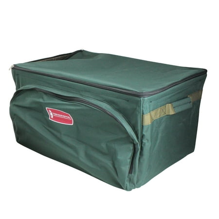 Tree Keeper 27" Green 3-Tray Christmas Ornament Storage Bag - Holds 72 Ornaments