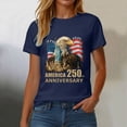 thumbnail image 4 of mgoYE Women T-Shirt 250th Anniversary American Flag Shirt, 250 Years America Shirts for Women Man(Navy,2XL), 4 of 8
