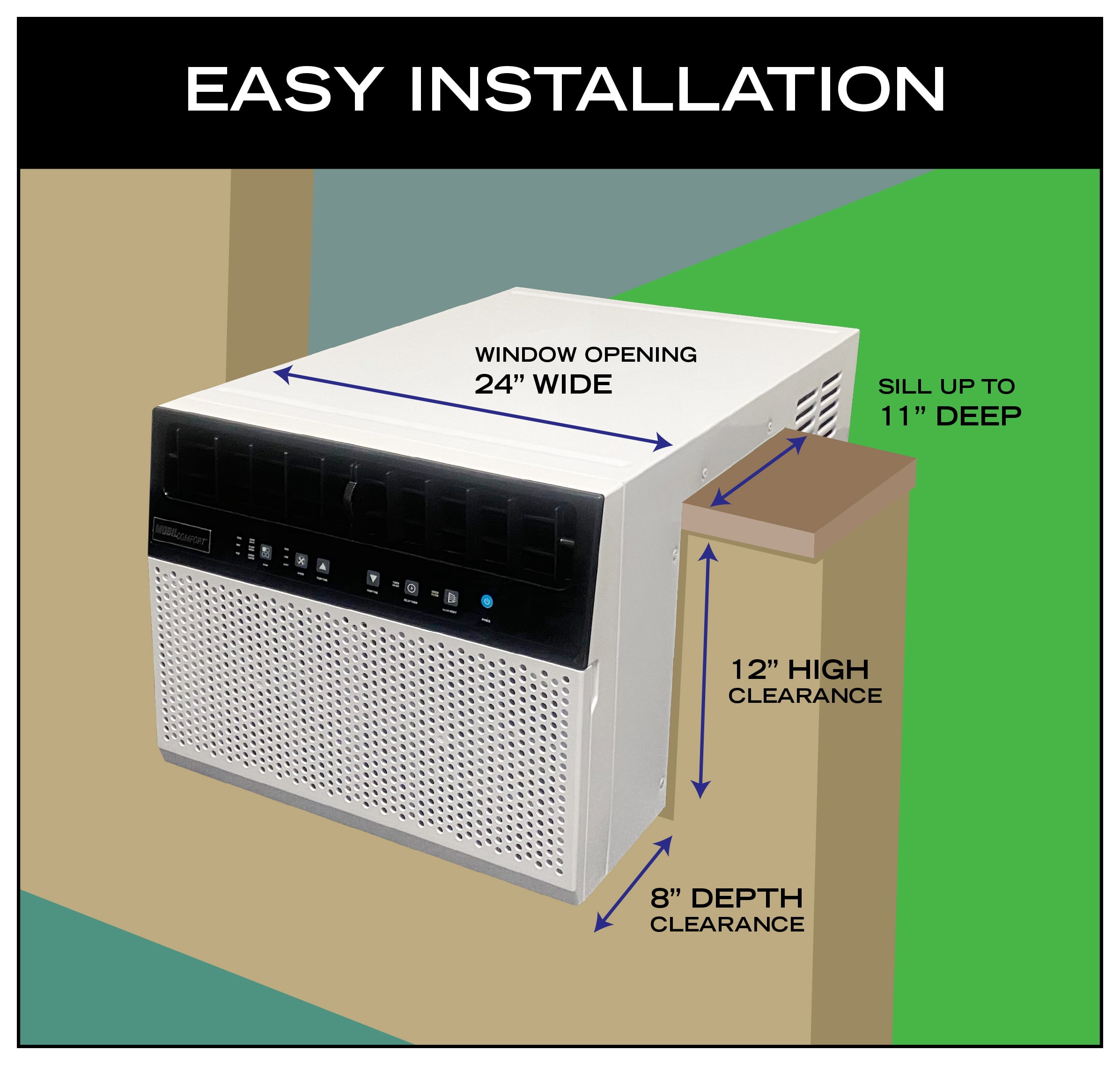 Restored Soleus Air 8,000 BTU Saddle Window Air Conditioner with Wi-Fi (Refurbished)