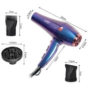 Hair Dryer, CONFU 1875W Professional Ionic Blow Dryer for Hair Care,3 Attachments for Home Salon Travel, Purple
