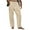 Khaki, variant on hotojiny Men's Pants Casual Solid Color Loose Fit Elastic Waist Beach Trousers Stylish Drawstring Ripped Summer Yoga Pants