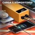 thumbnail image 4 of Power Bank Pila Batería Recargable Kimhi Carga Super Rapida 60000mah Pd20w Portatil Color Amarillo Con 4 Puertos Usb Y 1 Tipo C Bidireccional Cargador Para Celular Tablet Banco De Energia Pantalla Led, 4 of 5