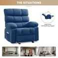 thumbnail image 3 of JONPONY Rocker Recliner Chair, Ergonomic Lounge Chair for Living Room Theater,Small Spaces with Rocking Function,Side Pocket,Blue, 3 of 10
