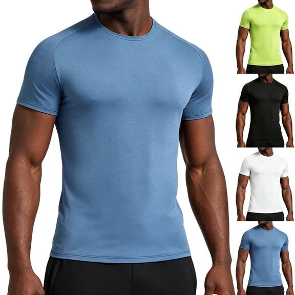 Men's Cooling Ice Silk Quick Dry T-Shirt Slim Fit Short Sleeve Athletic Tee Breathable Moisture Wicking Nylon Spandex Gym Training Basketball Running Casual Fashion | JASKFLY,Black L