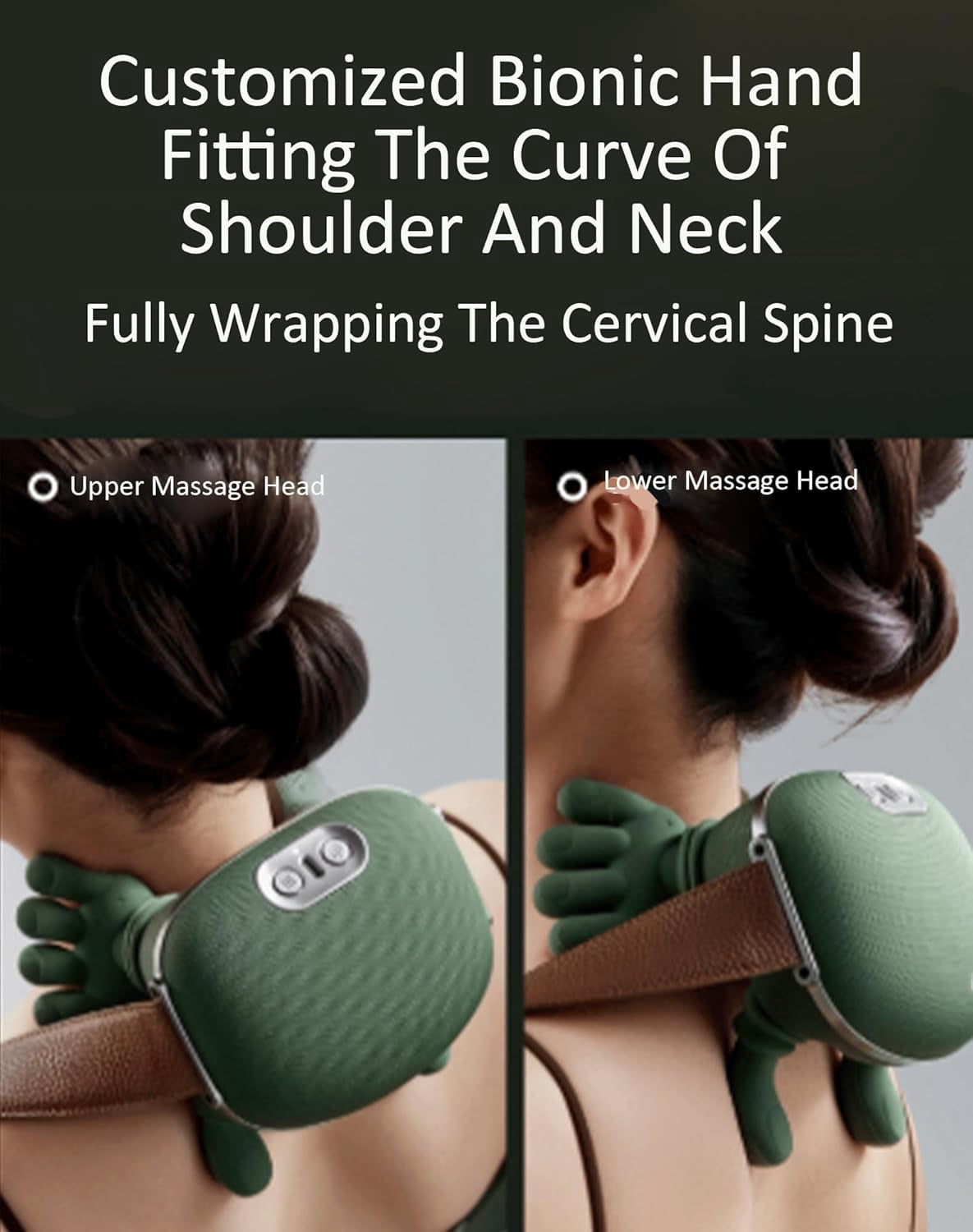 Heat Massager – 4D Wireless Neck Massager with Heat, Deep Tissue Kneading, Simulation Human Hand Shoulder Massager, Ideal for Home and Office Use