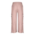thumbnail image 6 of Mifsaly Women's Cargo Pants High Waisted Parachute Pants Lightweight Relaxed Fit Baggy Athletic Joggers with Pockets for Outdoor Camping and Streetwear Pink,XS, 6 of 7