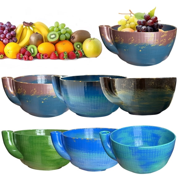 2026 Self Spinning Berry Washing Bowl with Drain Holes, 3D Printed 360 Degree Cleaning Fruit Swirl Colander Center Cone, Automatic Quick Kitchen Rinse Washer for Berries Vegetables Serving