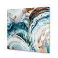 thumbnail image 2 of Designart "Marble Abstraction Blue and Gold V" Abstract Marble Metal Wall Decor, 2 of 5