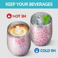 thumbnail image 4 of 12oz Stemless Wine Tumblers Pink Floral and Petal Pattern Vacuum Insulated Stainless Steel Travel Tumbler Cups Mug with Lid and Straw for Champaign,Cocktail,Beer with Cleaning Brush, 4 of 5