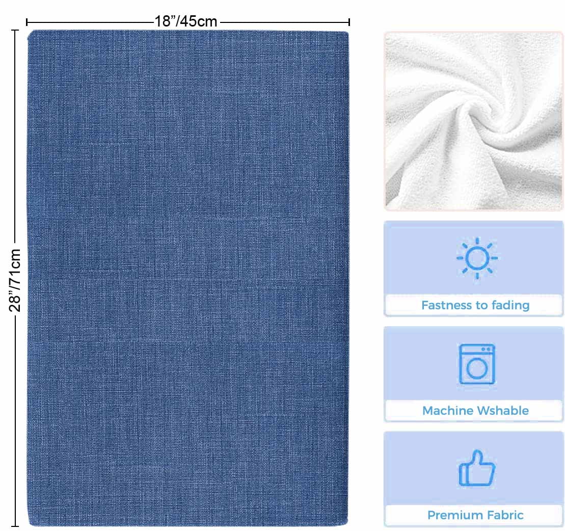 Navy Blue Kitchen Towels Set of 4, Vintage Country Monochrome Farmhouse Soft Microfiber Dish Towels, Absorbent Quick-Dry Washable Dishcloths for Kitchen Cleaning, Drying Dishes, 18x28 Inches