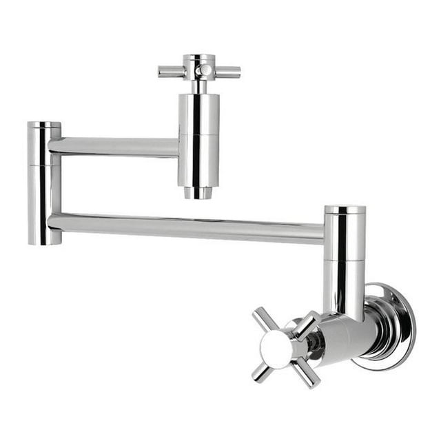 Kingston Brass KS8101DX Robinet de Cuisine Mural Moderne - Chrome Poli