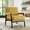 Yellow, variant on Cterwk Chenille Upholstered Accent Chair with Wood Frame, Mid Century Modern Armchair for Living Room, Office, Bedroom, Orange