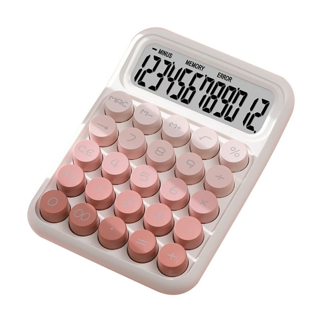 Jovati Cute Calculator Small Portable Scientific Calculator For Students 12 Digits Mini Body Plastic Keys Non-slip Bottom Pad Clear Keys