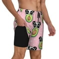 thumbnail image 3 of Haiem Panda Avocado Mens Swim Trunks with Compression Liner 2 in 1 Swimming Shorts Stretch Swimwear Quick Dry,Board Shorts-X-Large, 3 of 9