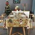 thumbnail image 5 of Plastic Christmas Tablecloth Square Silver Vinyl Christmas Table Cloth Xmas Table Cover with Snowman for Party (60'''' x 60'''', Snowman), 5 of 6