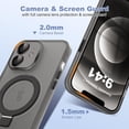 thumbnail image 6 of for iPhone 12 Case with Magnetic Invisible Ring Stand [Full Camera Lens Protection] [Compatible with Mag-Safe] Military-Grade Drop Matte Translucent Slim Phone Cases for iPhone 12 6.1",Black, 6 of 14