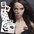 thumbnail image 1 of wonima02 Vampire Temporary Tattoo Kit – Bite Marks - Bats - Blood Drops & Fun Phrases - Easier than Make-Up - MADE in USA (Vampire 6pk), 1 of 1