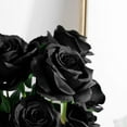 thumbnail image 6 of Zukuco Artificial Silk Black Rose Flower Bouquet Wedding Party Home Decor, Pack of 10-Black, 6 of 7