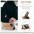 thumbnail image 4 of Funda de cuero tipo billetera para iPhone 13 Pro Max, funda plegable con soporte magnético, ranura para tarjetas, funda protectora para iPhone 13 Pro Max de 6,7 pulgadas, 4 of 6