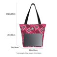 thumbnail image 4 of Vsdgher Geometry print Reusable Shopping Grocery Bags for Women Shopping with Pouch Foldable Pouch Lightweight Polyester Fabric, 4 of 6