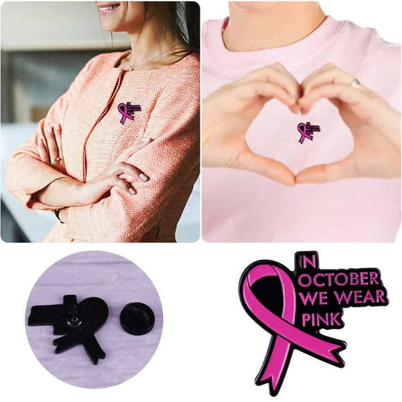 Broche Badge Ruban d'Octobre pour Promouvoir la Sensibilisation au Cancer - Épingle Élégante pour Soutien et Solidarité